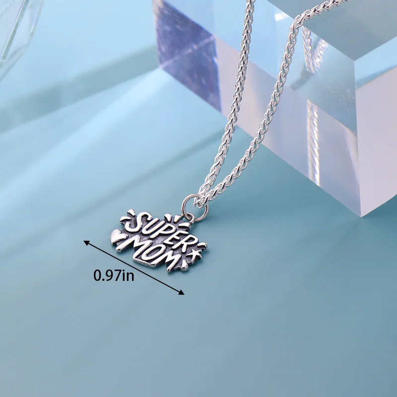 

S925 sterling silver James Avery necklace paired with SUPER MOM pendant