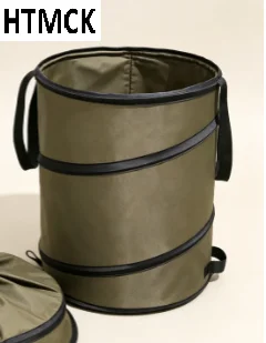 Lixeira Dobrável Portátil HTMCK para Jardim, Saco de Armazenamento de Resíduos de Folhas para Acampamento e Cuidados com o Gramado