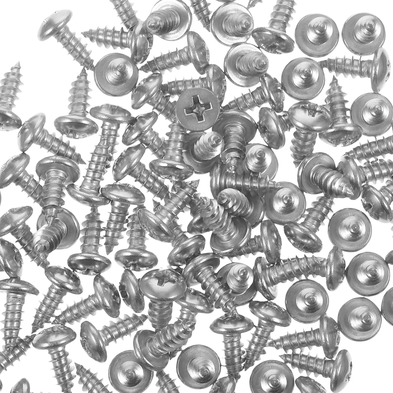 

100Pcs Stainless Steel Screws Pan Head Self-Tapping Wood Metal Plastic Projects Strong Construction Long-Lasting Service