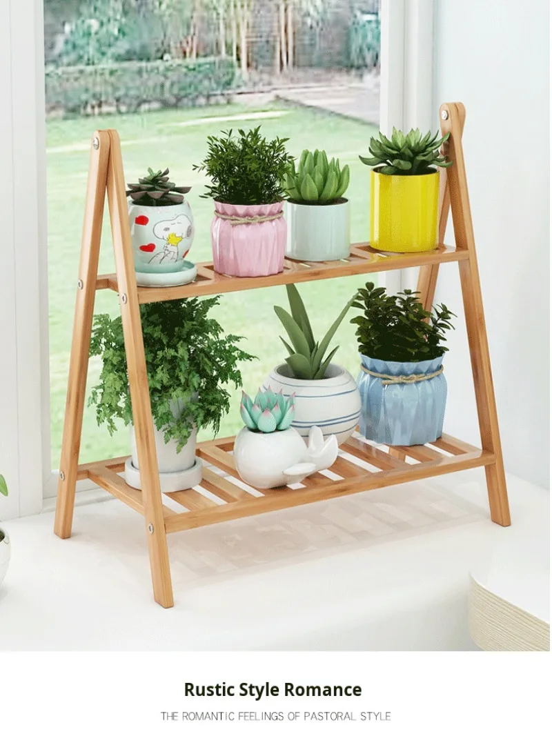 Indoor Balcony Flower Rack Multi-layer Decorative Shelf Floor-standing Flower Pot Rack Green Radish Succulent for Living Room