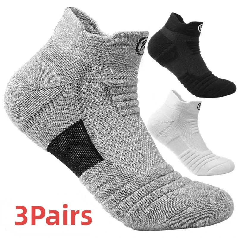 

Compression 3pairs/Lot Men's Stockings Socks Breathable Basketball Sports Cycling running Towel Socks High Elastic Tube Socks