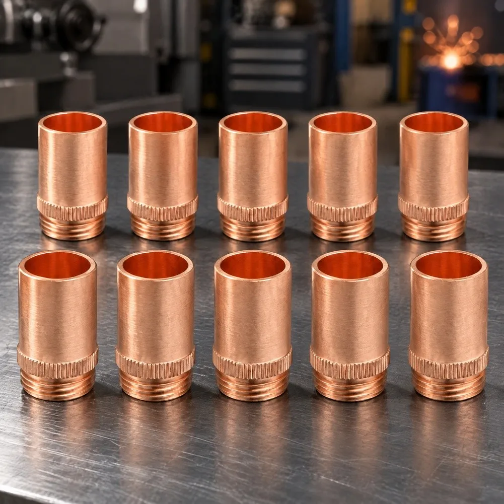 Pure Copper Protective Nozzles 10PCS for NBC200 Welding For Torch Replacement to Maintain Optimal Welding Process Conditions
