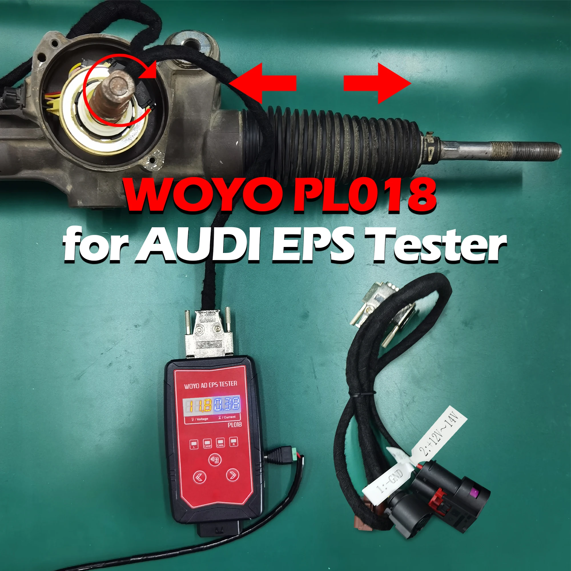 WOYO PL018 Steering Wheel Tester for Audi A4 A5 A6 Q5 Q7 Motor EPS Tester Workshop Car Diagnosis Tool