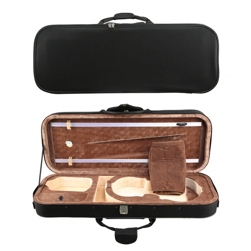 Fastshipping High-end Basswood and golden velvet inside Viola Square case Viola Square Box With hygrometer viola parts