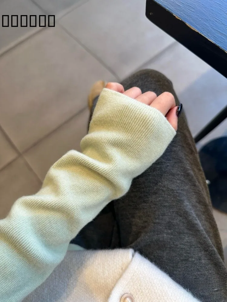 부드러운 니트 스웨터 여성 슬림핏 이너웨어 캐주얼 긴팔 탑 가을 겨울 레이어링 부드러운 소녀 감성