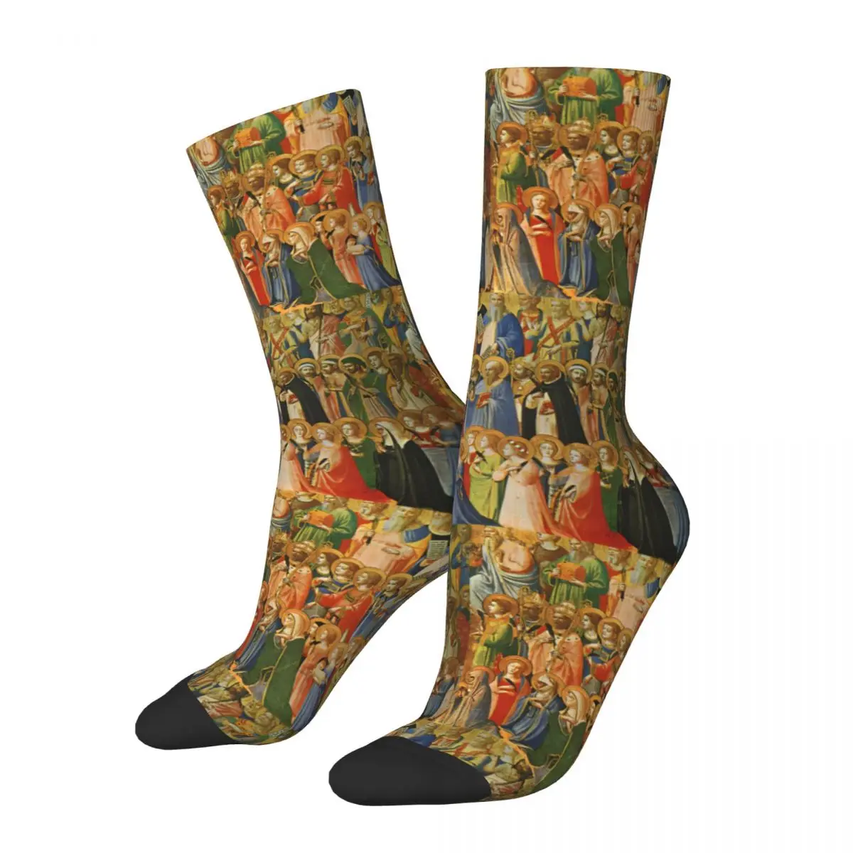 Retro ALL SAINTS IN HEAVEN FEAST DAY Men's Socks Unisex Novelty Seamless Printed Funny Crew Sock Gift