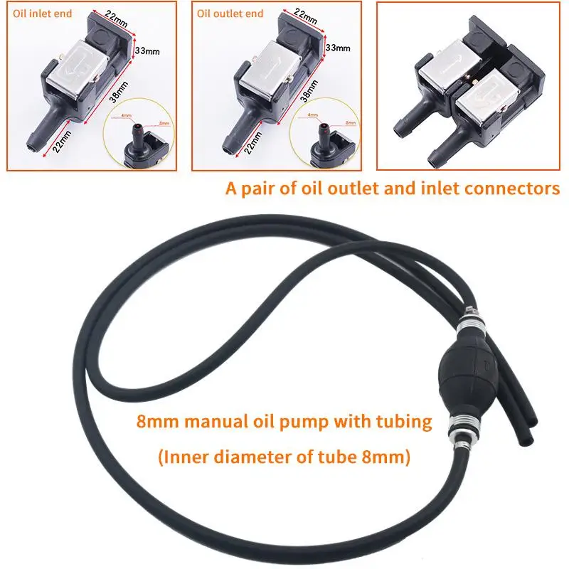 

8mm Low Permeation Outboard Fuel Hose Assembly 2.1m Fuel Line Hose Parts For Boat Motor Marine Engine RV Caravan Accessories