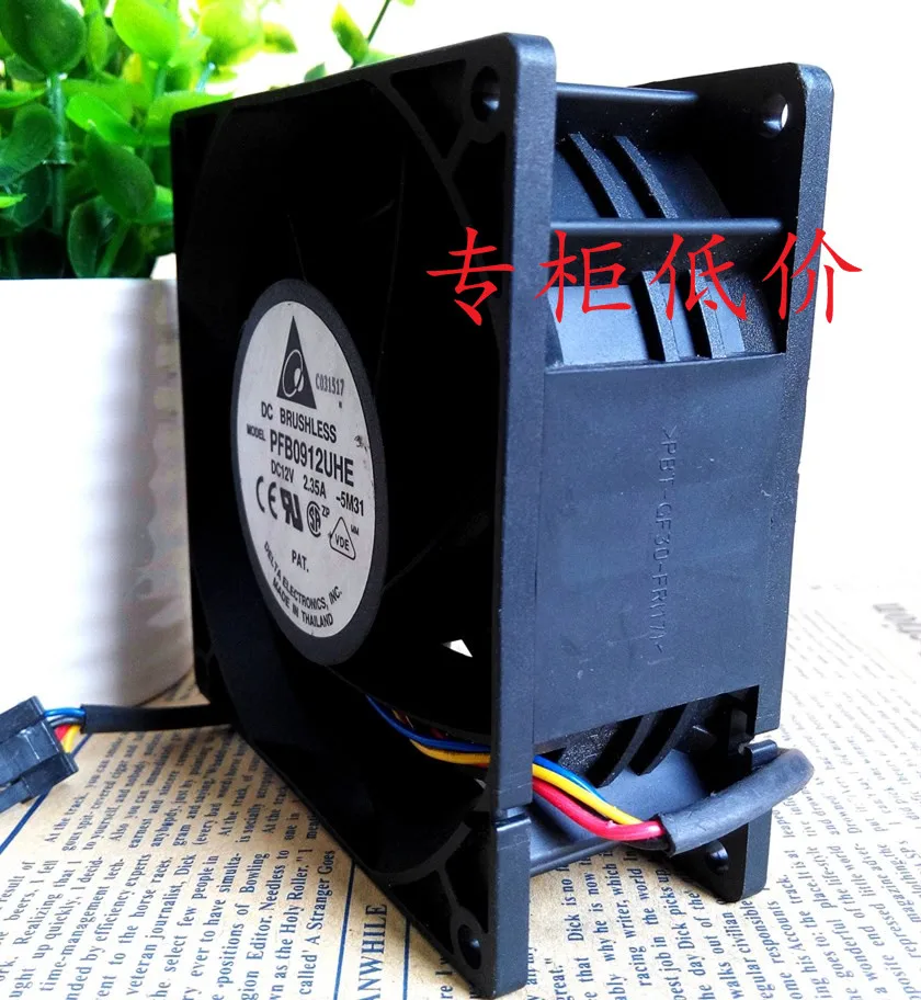 Cho đồng bằng PFB0912UHE DC 12V 2.35A Máy Chủ Vuông 90x90x38mm 3 dây Quạt làm mát