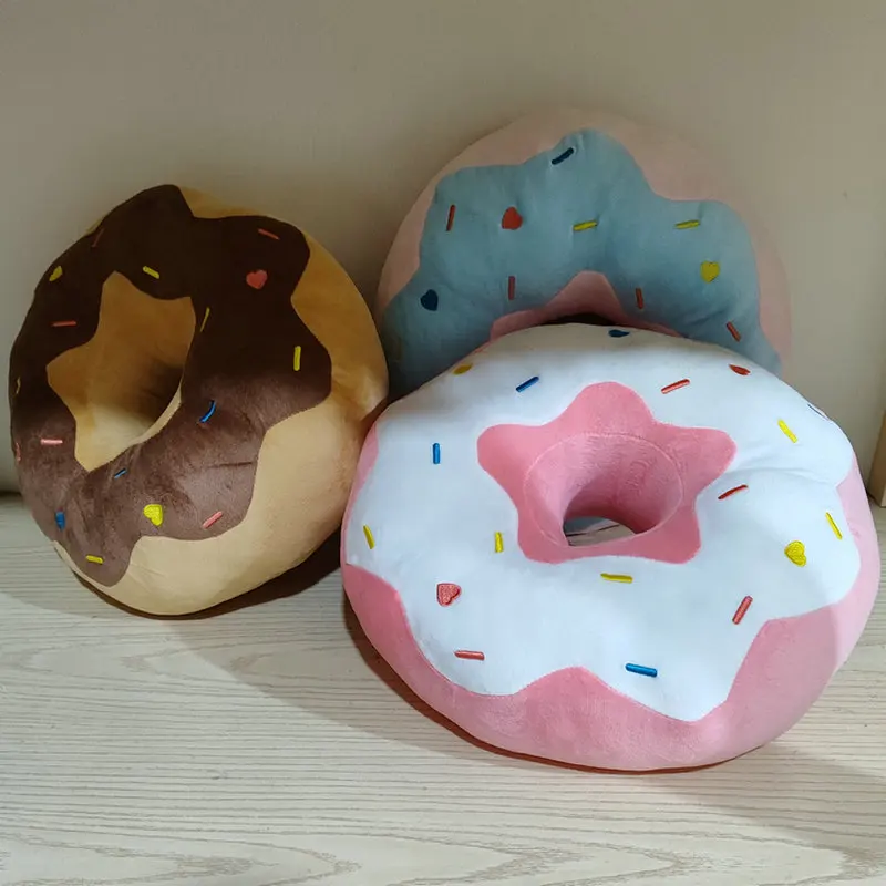 38/58cm Cushion Head Pillow Empty Donut Plush Pillow Like Real Fantastic Ring Shaped Food Plush Soft Creative Seat