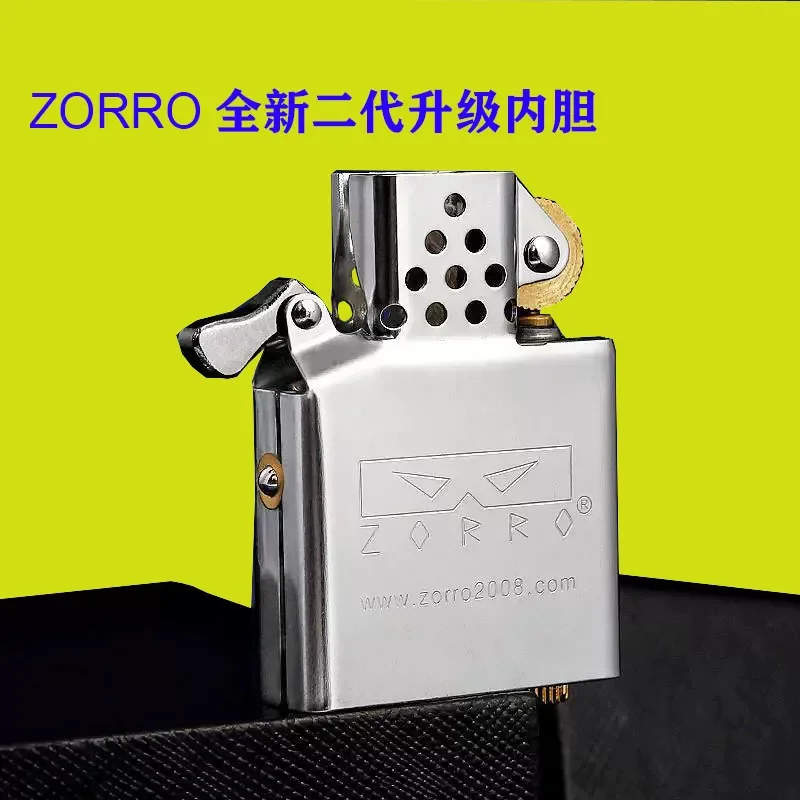 Zorro Movement Lighter Marble Movement Original Copper White Steel Solid Inner Liner Windproof Lighter Universal Accessories