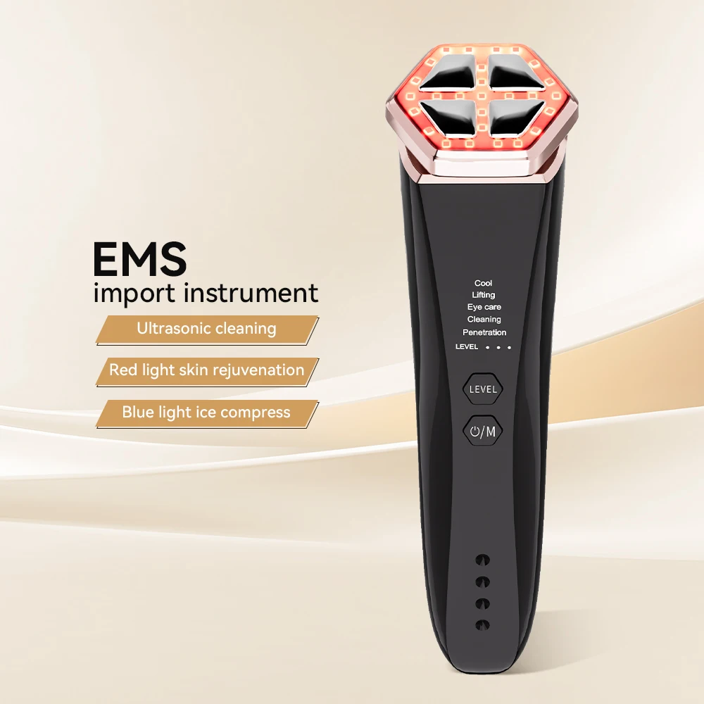 ハンドヘルドポータブルホームケア多機能ネックフェイスリフティングEMS LEDコールドプラズマ美容サロン機器フェイシャルローラー自宅用