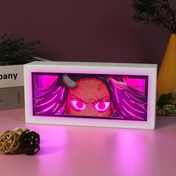 Demônio Slayer Anime Night Light Box, Corte de Papel 3D, Luzes LED, Mesa USB, Lâmpada de mesa, Decoração do quarto, Presente de festa para crianças