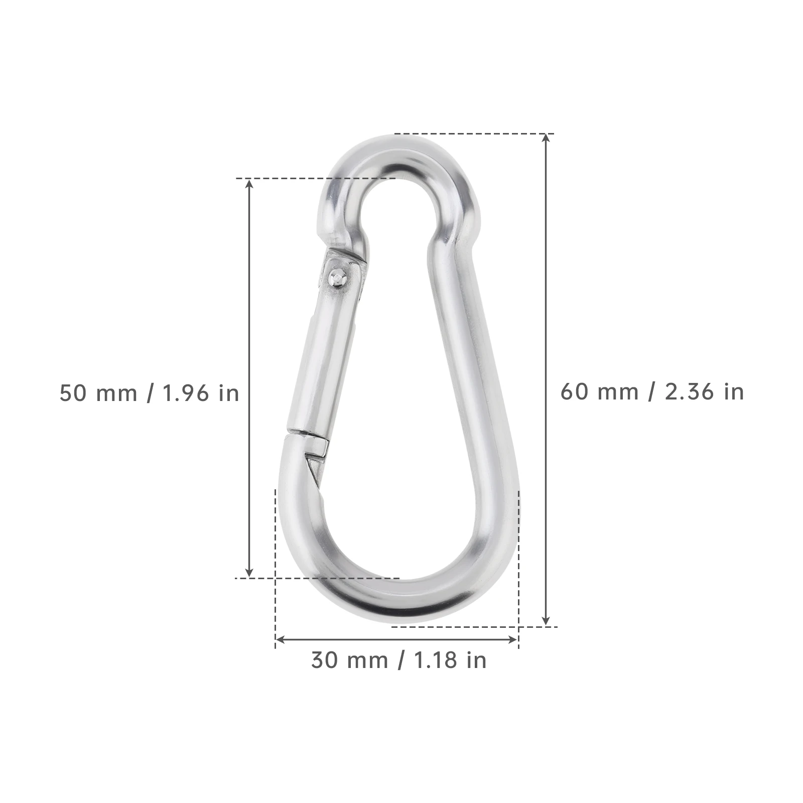 5pcs Stainless Steel Carabiner Clip Spring Snap Hooks for Gym Equipment / Outdoor Shade Sails / Camping Hiking Hammock Swing