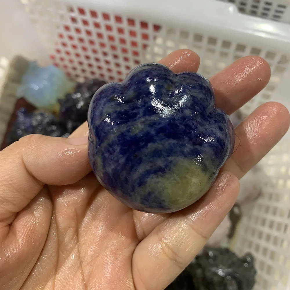 Custom Sodalite 5cm Cat Paw Figurine - Hand-Carved Crystal Statue for Home Decor, Reiki Healing Stone & Unique Gift