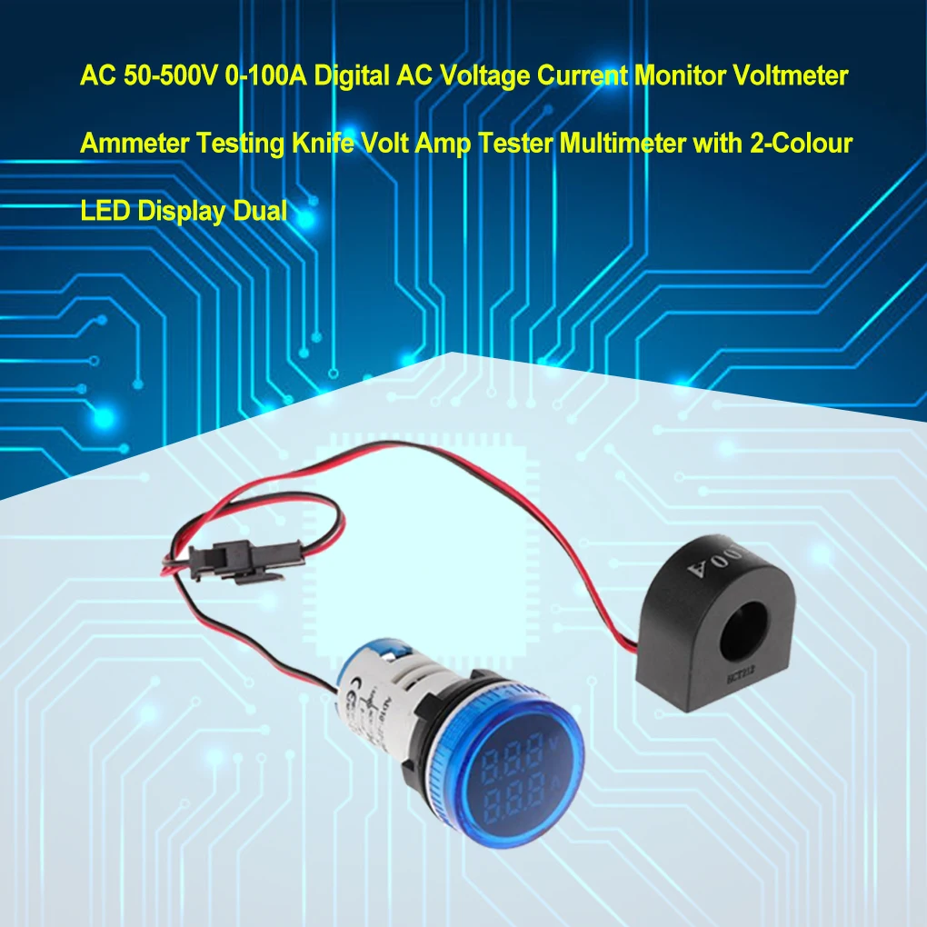 Digital AC Voltage Meter Replacement Electrical 0-100A Professional 50-500V Measurement Ammeter Multimeter Green