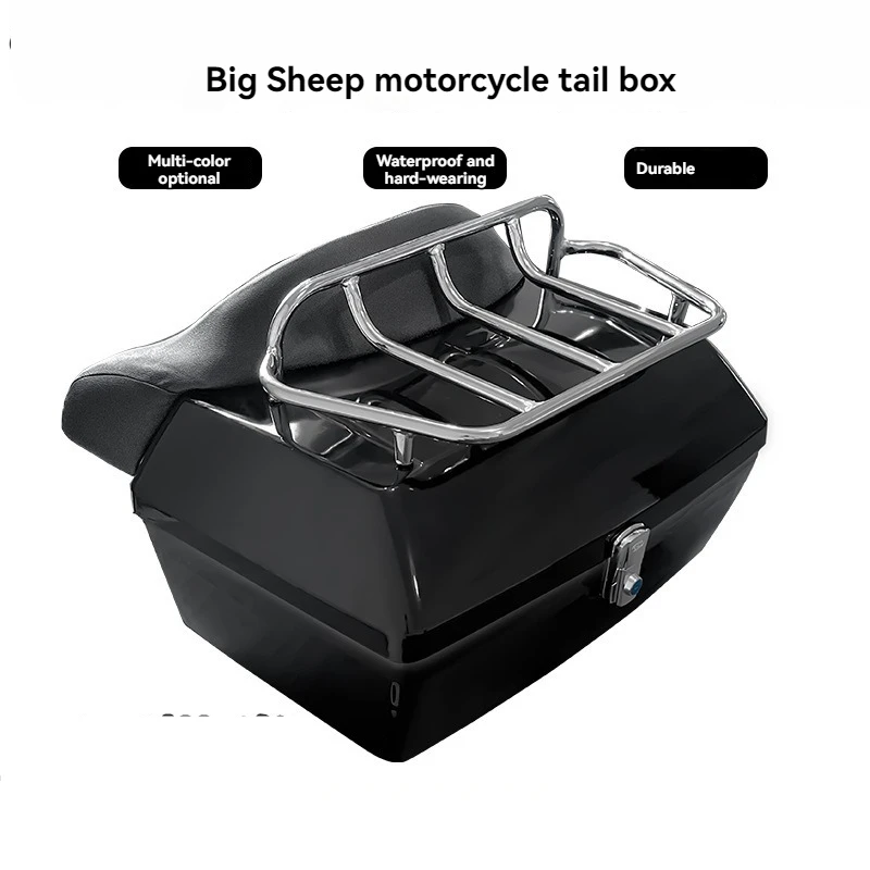 ABS Motorcycle Tail Electric Car Trunk Can Accommodate Double Helmet Rack and Soft Back