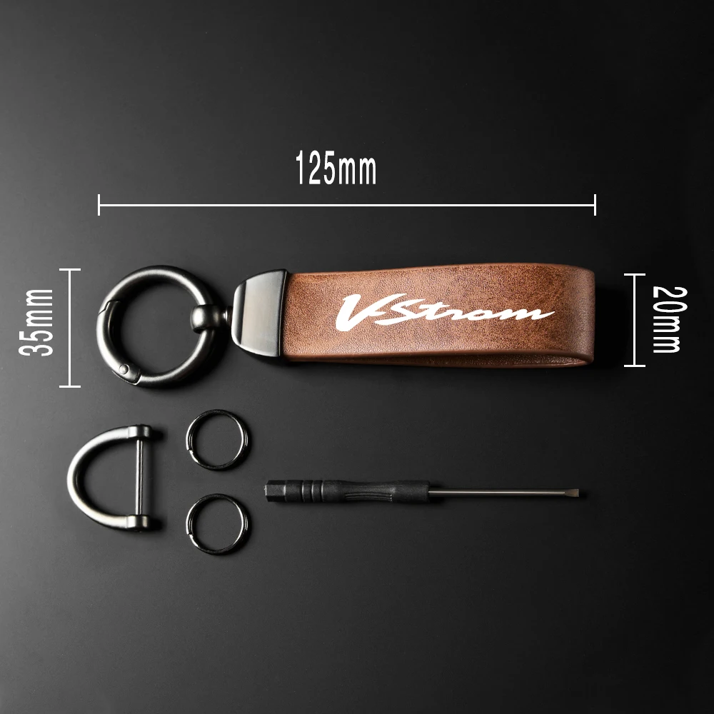 Keychain For SUZUKI Vstrom V-Strom DL650 DL250 DL1000 DL 650/XT High-Grade Leather Suede Keychain Holder Carbon Leather Keyring - view 6