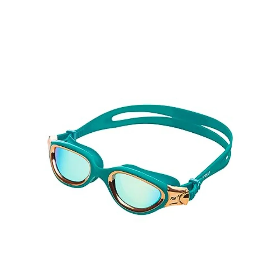

Open Water Pool Swimming Goggles: Anti-Fog LUCID Lenses, Teal/Copper Silicone Frame, Leak-Proof Comfort Fit