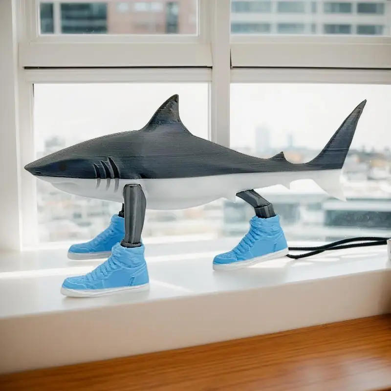 Shark Desk Decor Italian Shark Meme Figure Desk Decor Italian Animal Statue in Sneakers Collectible Home Decoration for Desktop