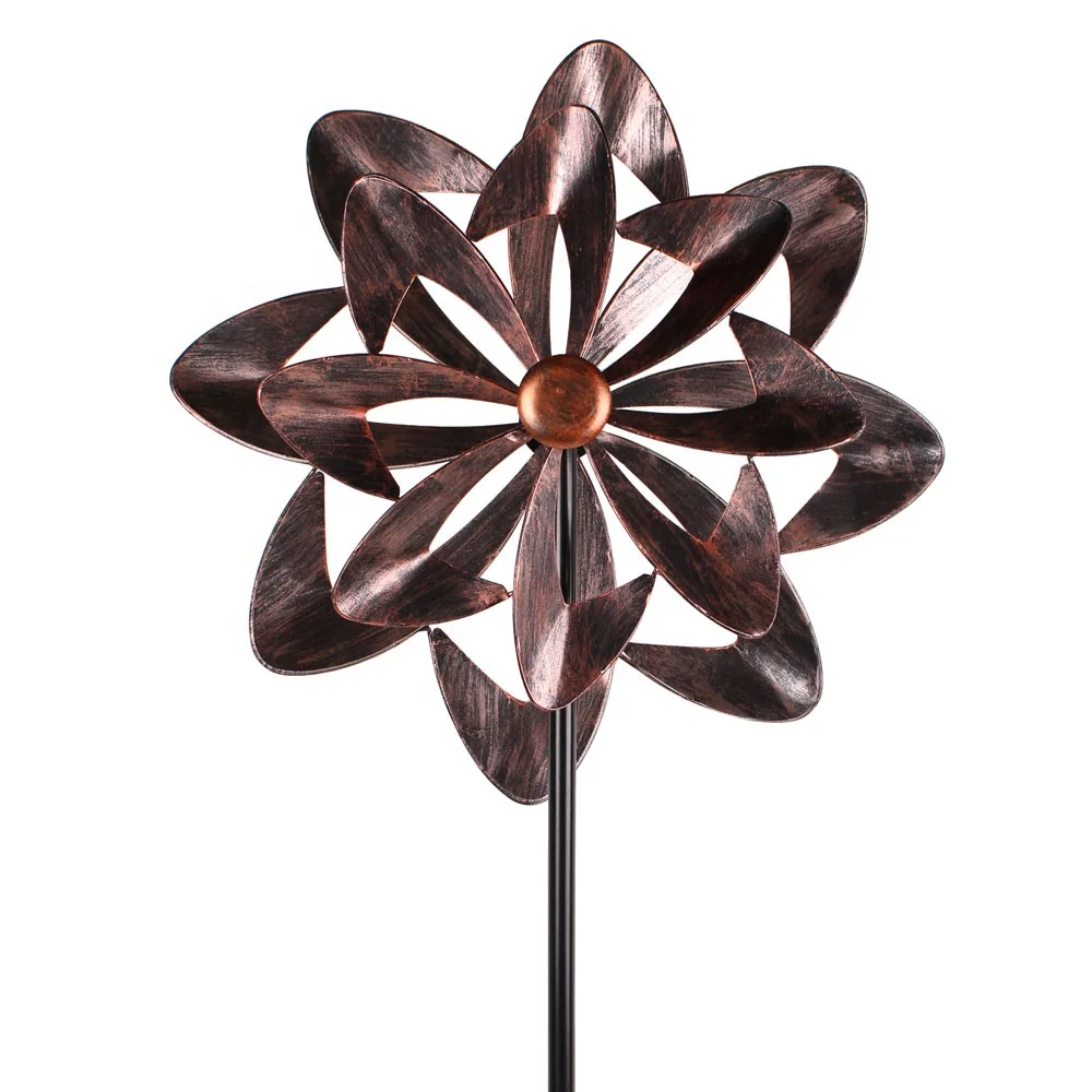 

Large Metal Outdoor Wind Garden Spinner Pinwheel Knetic Windmill Double Blades Whirligigs For Lawn Decor