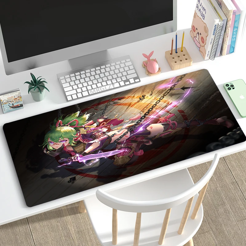 Kuki Shinobu Gaming Mouse Pad Genshin Mousepads Cute Anime Girl Mouse Mats Game Rugs Carpets XXL Large Desk Mat for Laptop Gamer