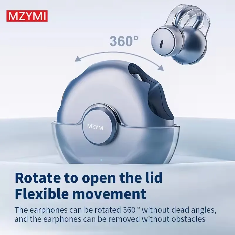 

mzymi I36 Ear-Clip Wireless Earbuds Bluetooth5.3 Bone Conduction Earphones 360°ACS Sound Noise Reduction Headphones for Xiaomi