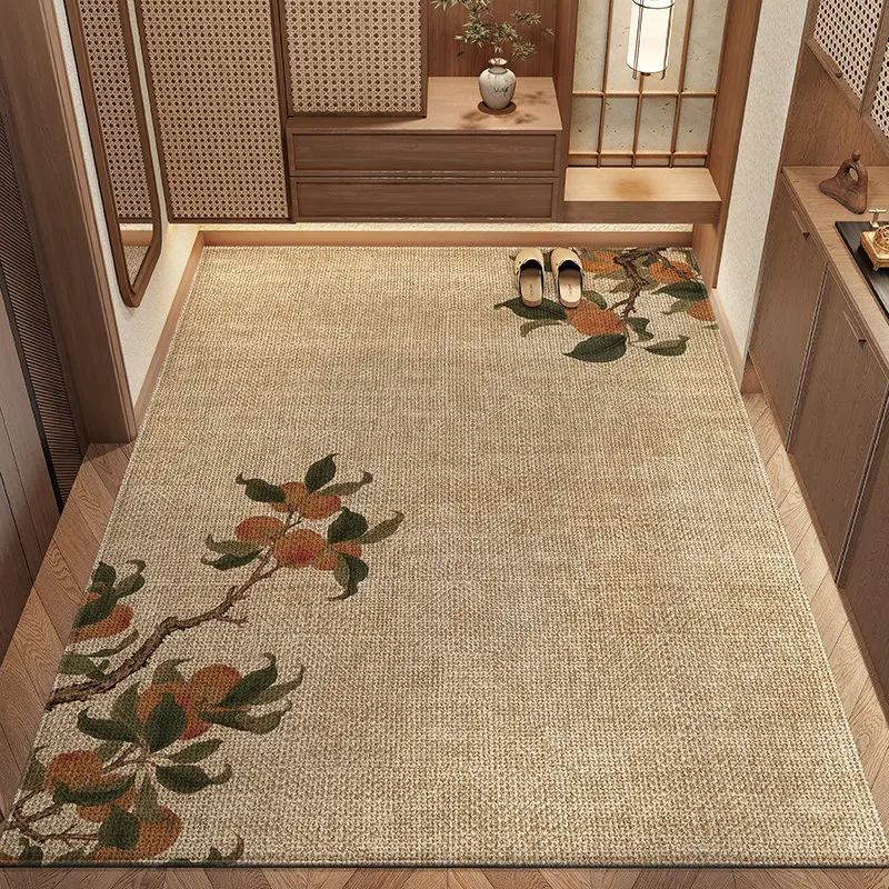 HYS New Chinese Door Mat Advanced Sense Door Mat Household Door Non-slip Rub Foot Mat Living Room Linen Carpet