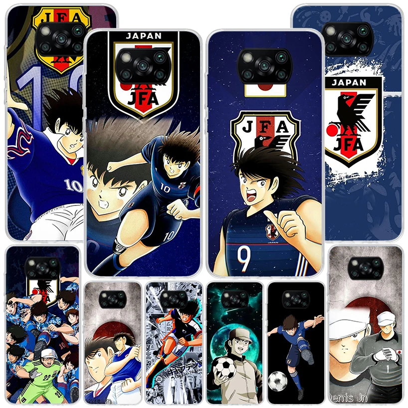 Captain Tsubasa Anime Phone Case For Xiaomi Poco X6 X5 X4 X3 Nfc F6 F5 Pro F4 Gt F3 F2 F1 M5S M4 M3 Personalized Print Cover