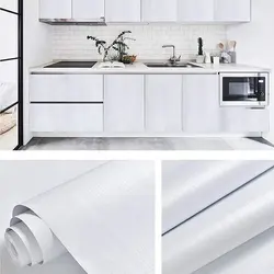 Desktop Waterproof Wall Stickers Home Decoration Bedroom Wallpaper 45cm DIY White Wood Grain Classics Self-adhesive Living Room