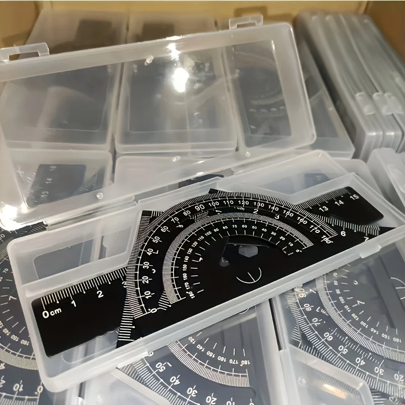 Aluminum Alloy Geometric Ruler Set, Math Triangle Protractor, Suitable for Drawing and Engineering Design