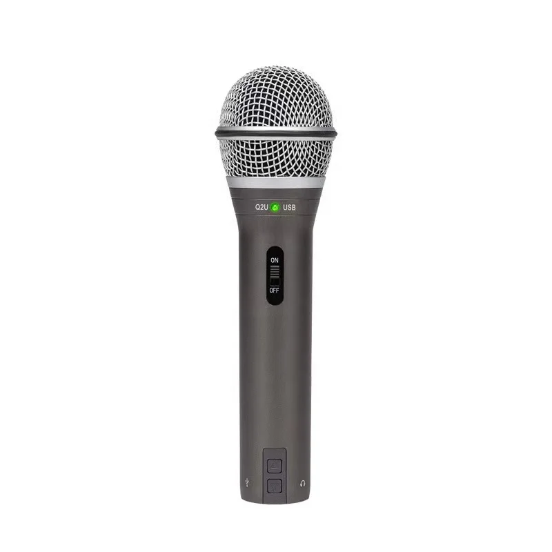 Q2U microphone built-in sound card dynamic mobile phone computer live K song online class USB microphone fro sam son