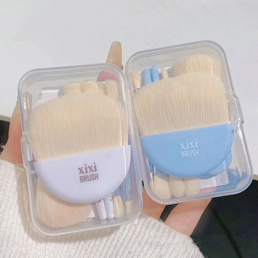Ensemble de Mini pinceaux de maquillage de voyage pour femmes, 6 pièces, brosse anti-cernes douce Portable, fond de teint de beauté, ombre à paupières, brosse à cils avec boîte