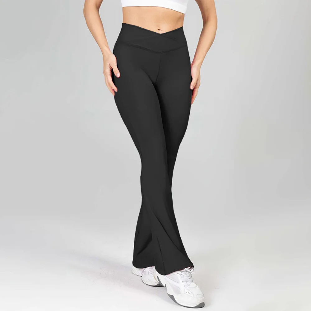 High Waist Flare Leggings Women Yoga Pants Bootcut Athletic Tights With Pockets Tummy Control Stretchy Training Fitness Bottoms