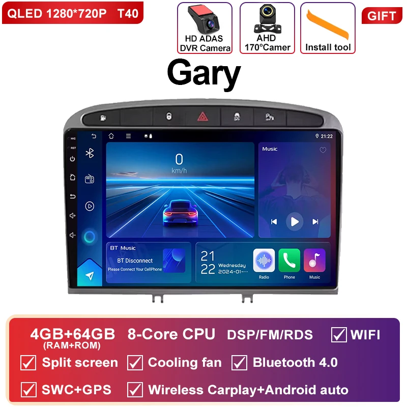 Android 16 autoradio voor Peugeot RCZ 308 SW 2007-2015 408 2012-2020 Multimedia Navigatie GPS Carplay Auto Head Unit 4G WIFI BT