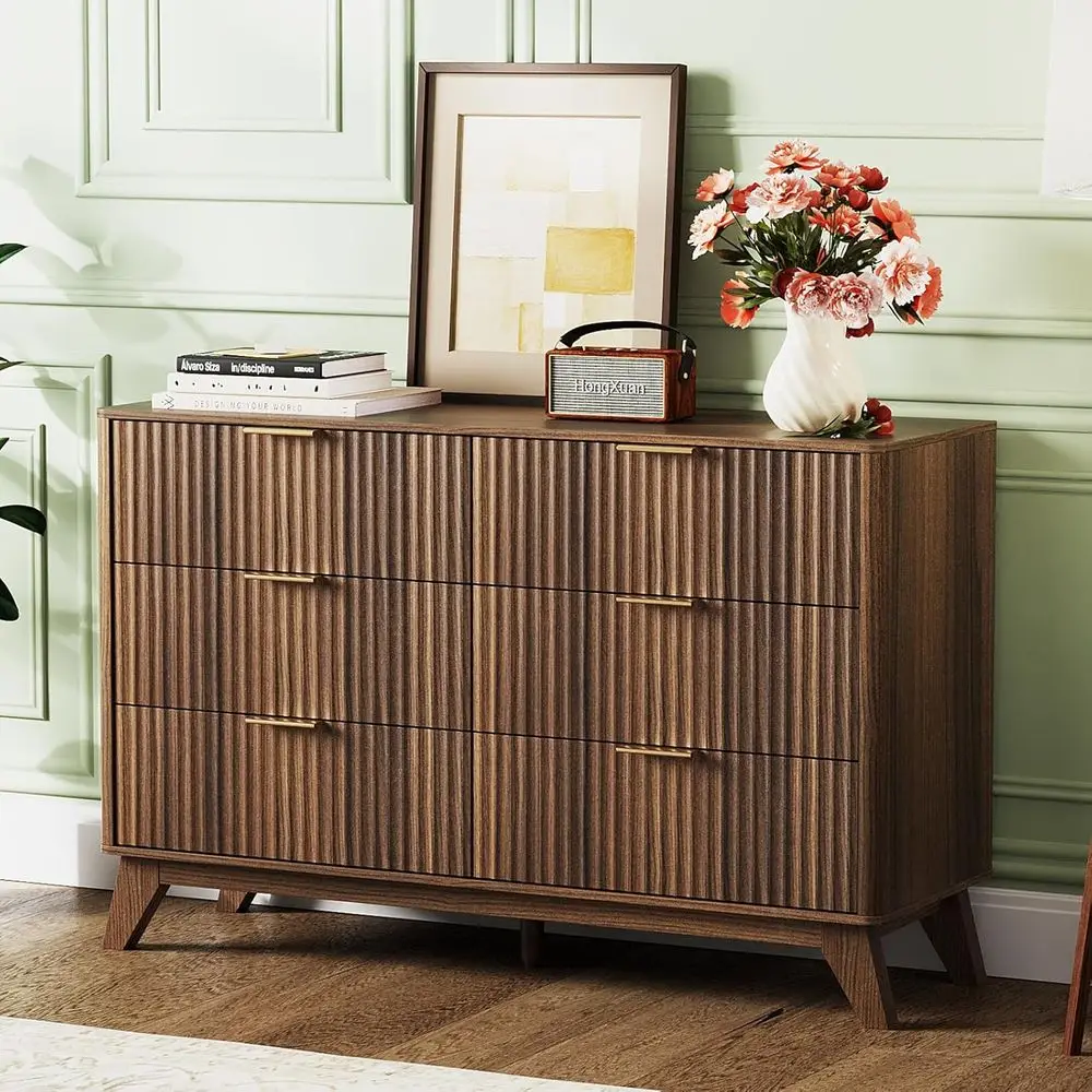 Walnut Drawer Set with Rounded Edges, 46.8W x 15.5D x 31H