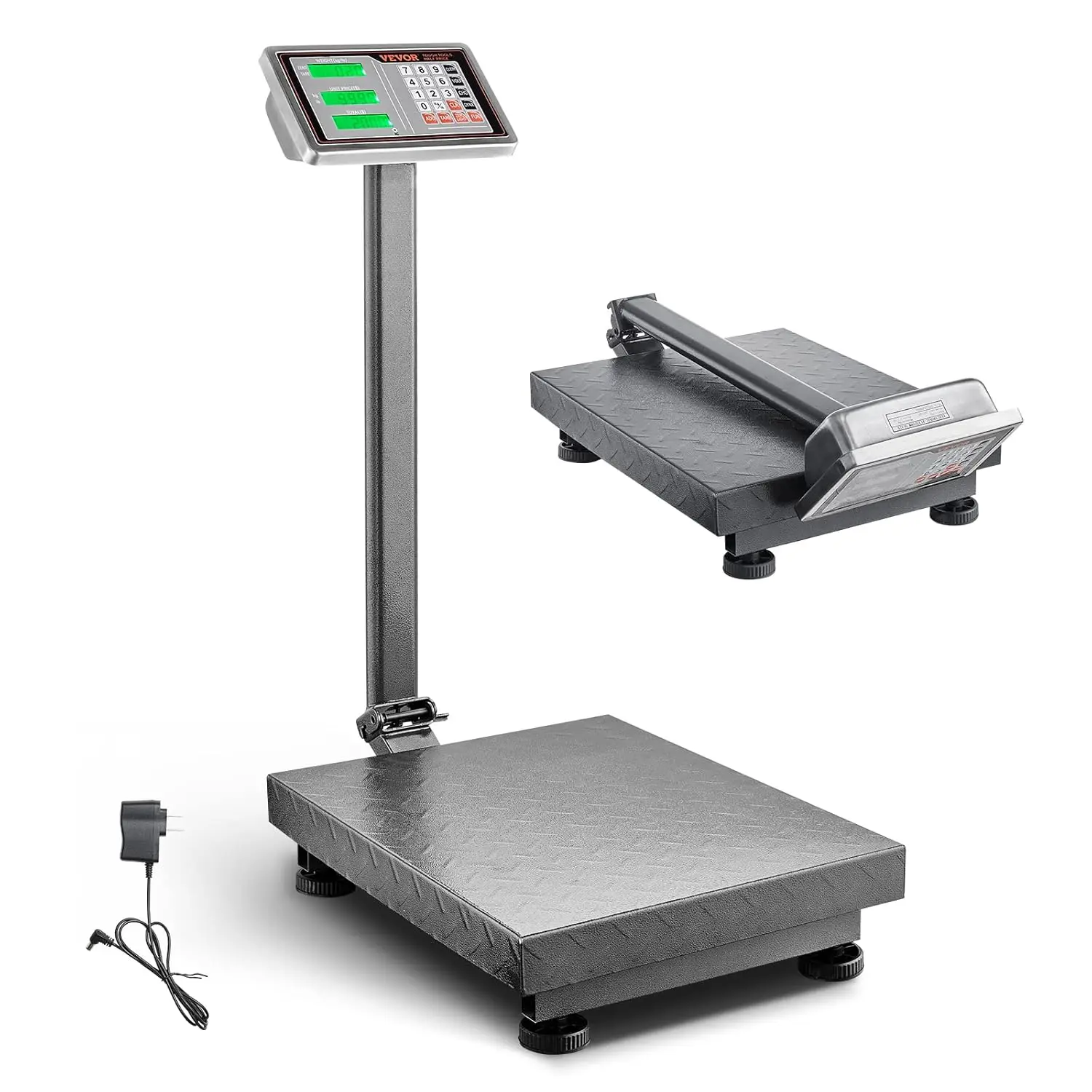 Computing Digital Platform Scale, 660 lbs Load, 0.1 lbs Accuracy Computing Floor Scale with LB/KG, Tare, Price Calculator