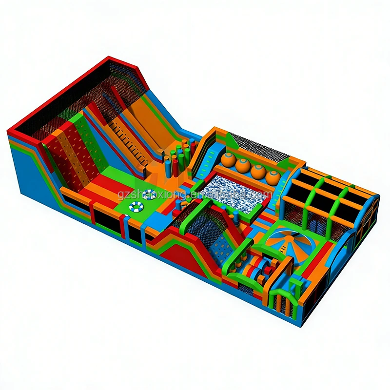 Commercial Outdoor Inflatable Funny Amusement Bouncer Playground for Kids Inflatable Park with Obstacle Course Slide Combo