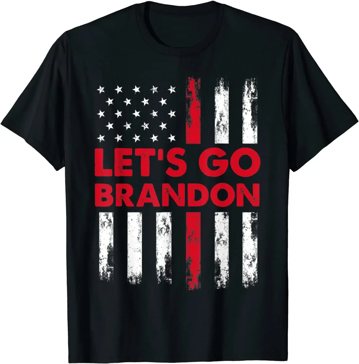 Funny Let's Go Brandon Lets Go Brandon Chant Conservative US Flag T-Shirt. Premium Cotton Short Sleeve O-Neck Mens T Shirt New