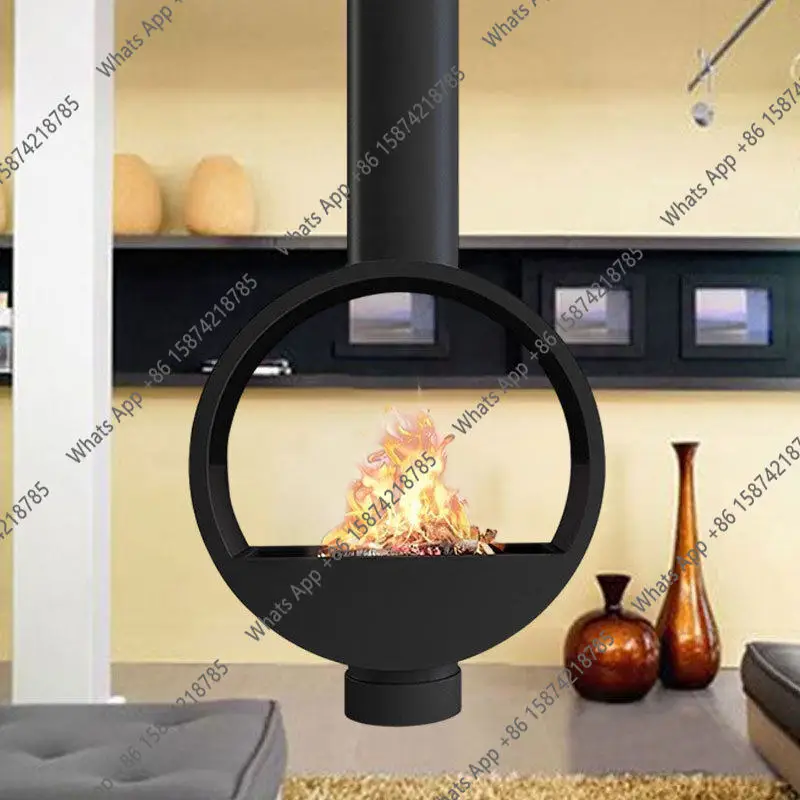 Custom Ring Hanging Fireplace Hotel Coffee Club Homestay Decoration Round Designer