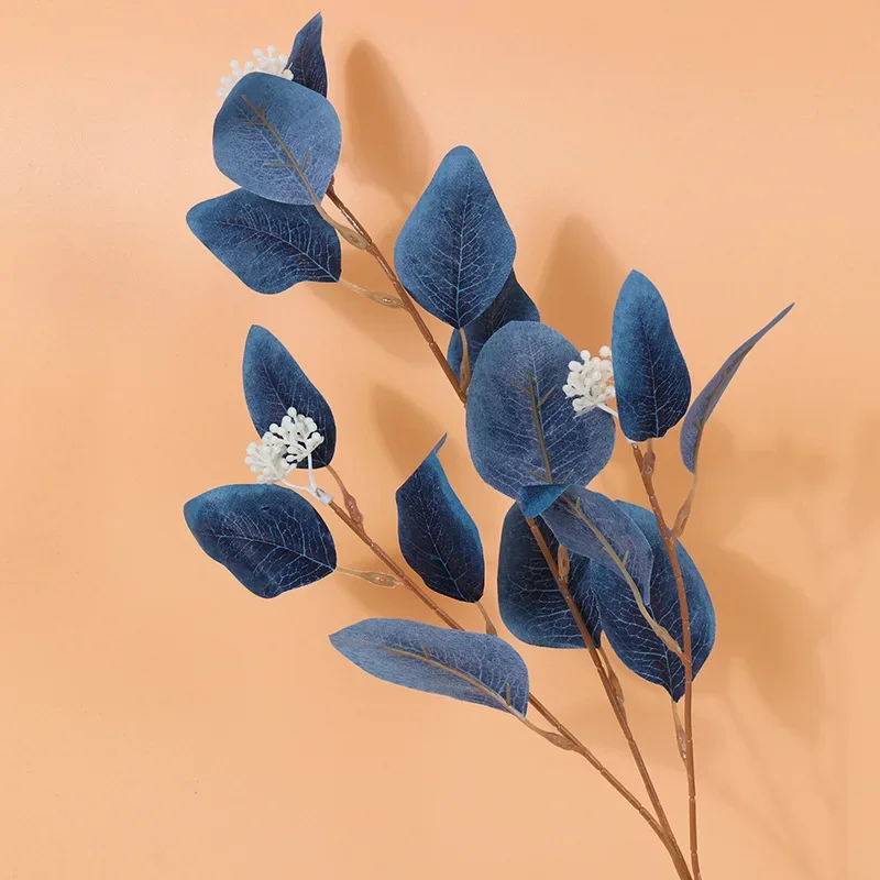 50cm Artificial Eucalyptus Leaves with Fruit Wedding Home Decoration Fake Flowers Green Plants Wedding Home Eucalyptus Leaves