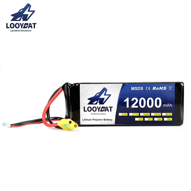 1000 Long Cycle Life AKKU 25C High Discharger 12000mAh 22.2V 6S Lipo Battery For UAV Drones