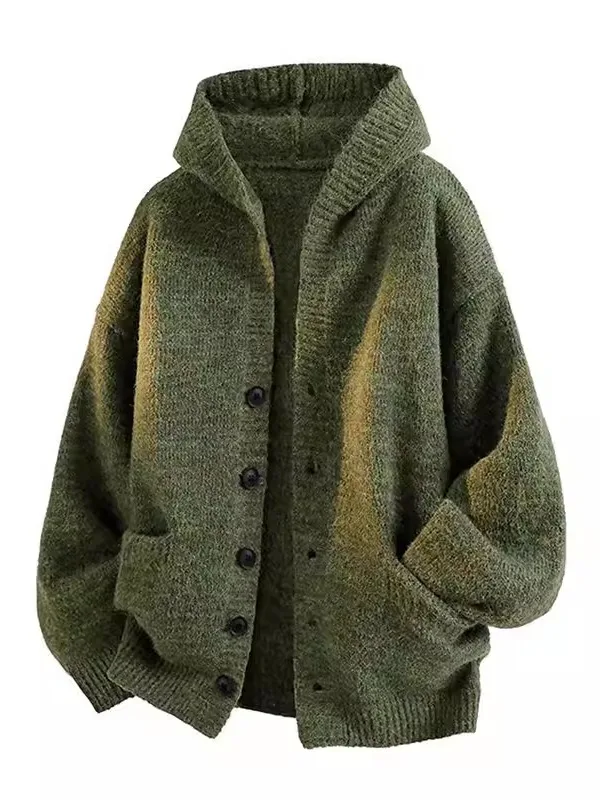 

Мужской вязаный кардиган в стиле ретро, свободный крой, повседневный, универсальный, из полиэстера, теплый, дышащий