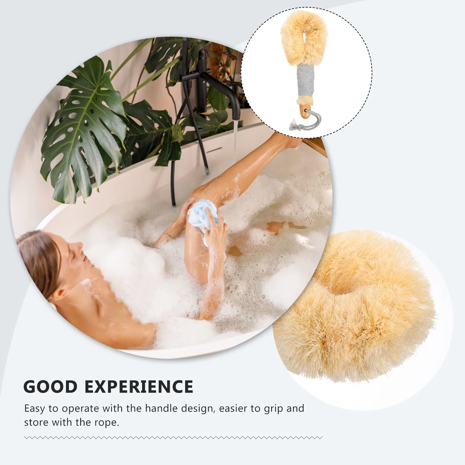 

Bath Brush Shower Back Scrubber Exfoliating Body Brush Wooden Handle Non Slip Durable Easy Grip Save Time Effort