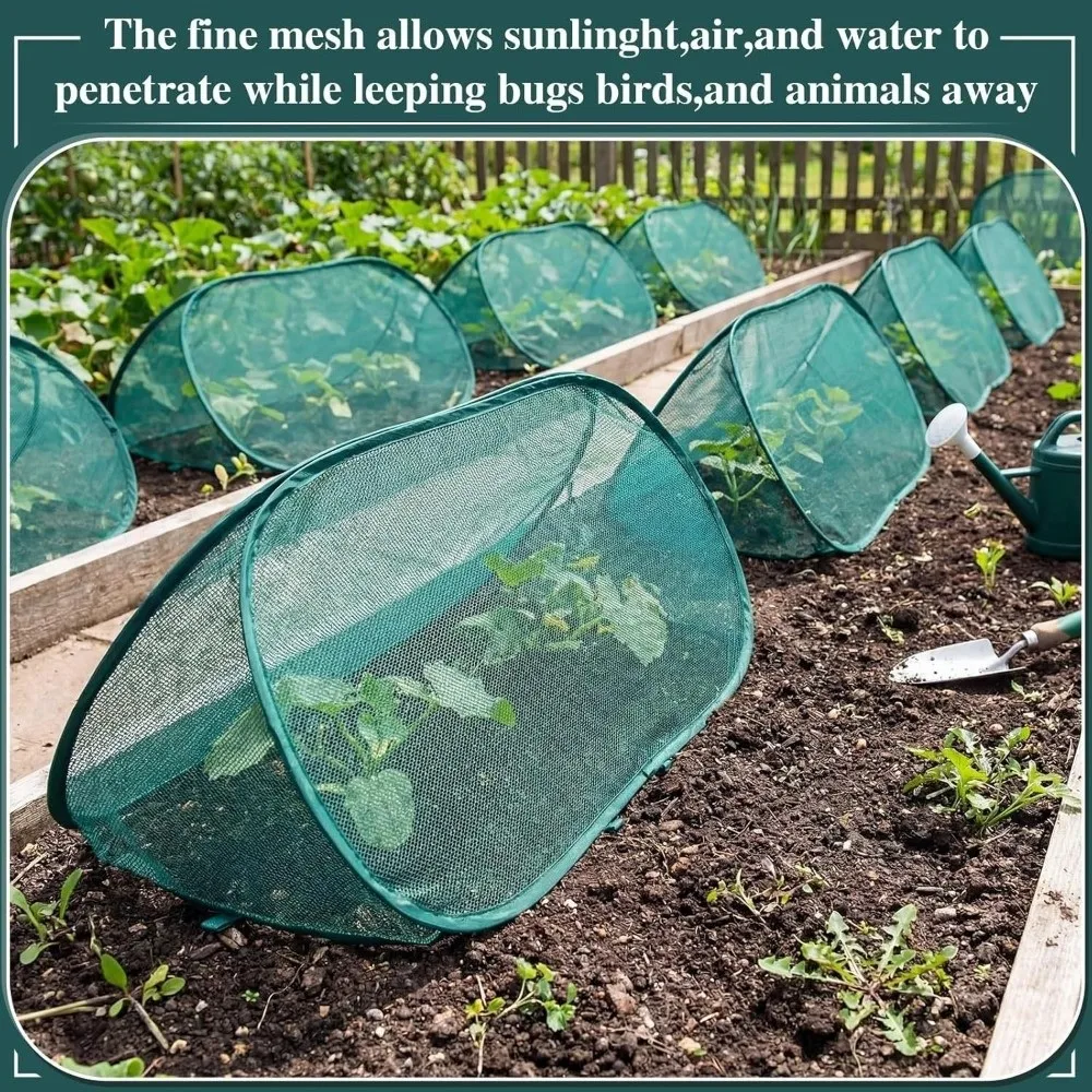 1PC Folding Plant Protection Netting Insect-proof Anti-frost Mesh Plant Cage Pop Up Breathable Plant Shade Cover Outdoor Winter