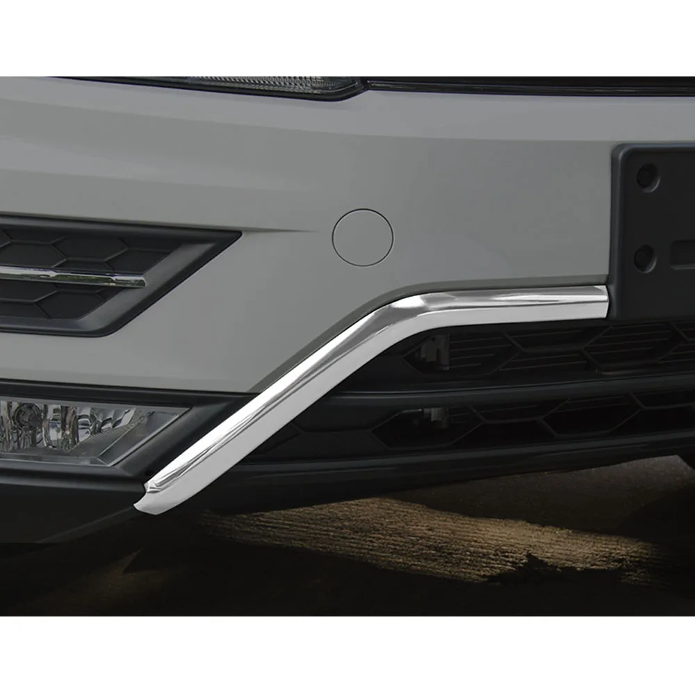 For Volkswagen VW Tiguan L MK2 2016 2017 2018 2019 2020 ABS Chrome Trim Front Upper Grid Grill Grille License Plate Frame Bumper - view 4