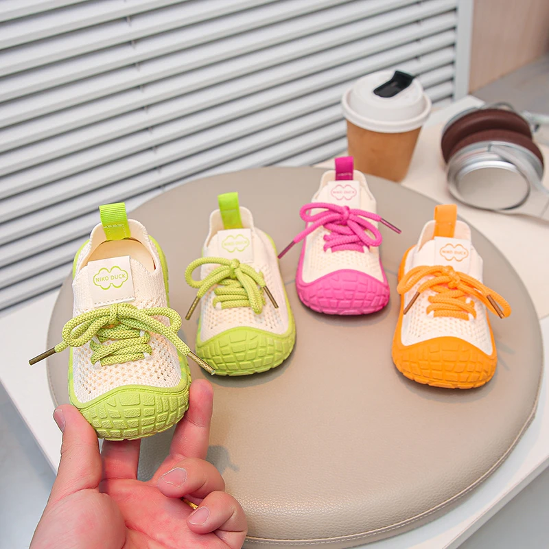 Baby Sports Shoes Toes Capped Breathable Toddler Walking Shoes Soft Bottom Non-slip 2026 Brand New Kids Casual Shoes Trendy