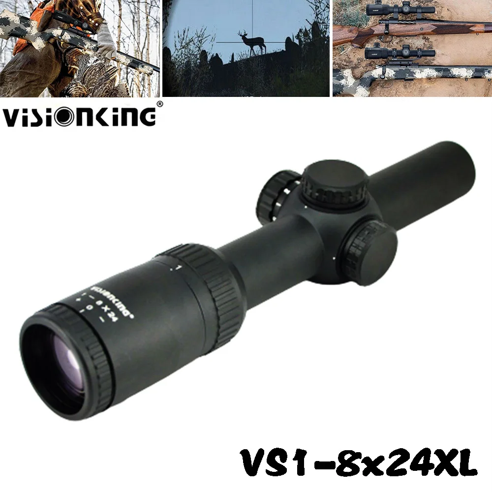 

Visionking 1-8x24 Riflescope Long Range Hunting Carbine Scope Hunting Red Dot Scope Telescopic Sight Tactical Accessories