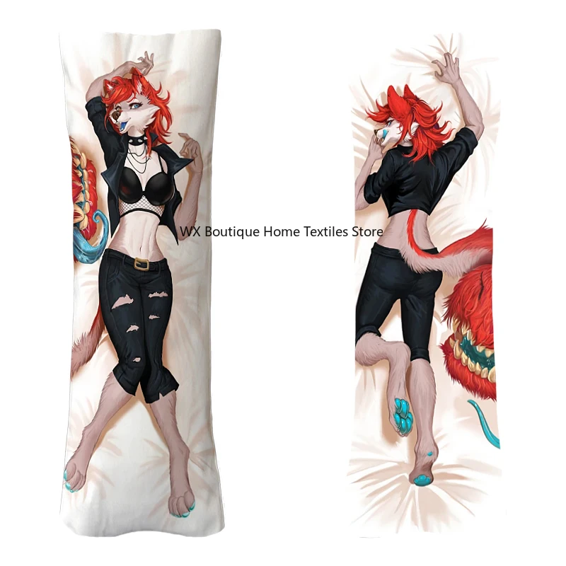 

Пушистая наволочка Orcus Anthro Anime Dakimakura, обнимающая наволочка для тела, двусторонний принт