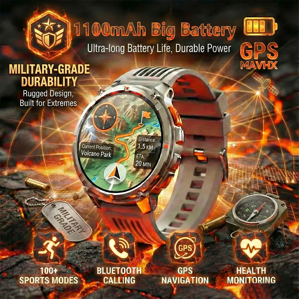 

2026 New T-Rex3 Ultra 1100mAh Super Capacity Battery Adult Men Smart Watch 1.7" Large Screen Call 5ATM Waterproof Sports Watches