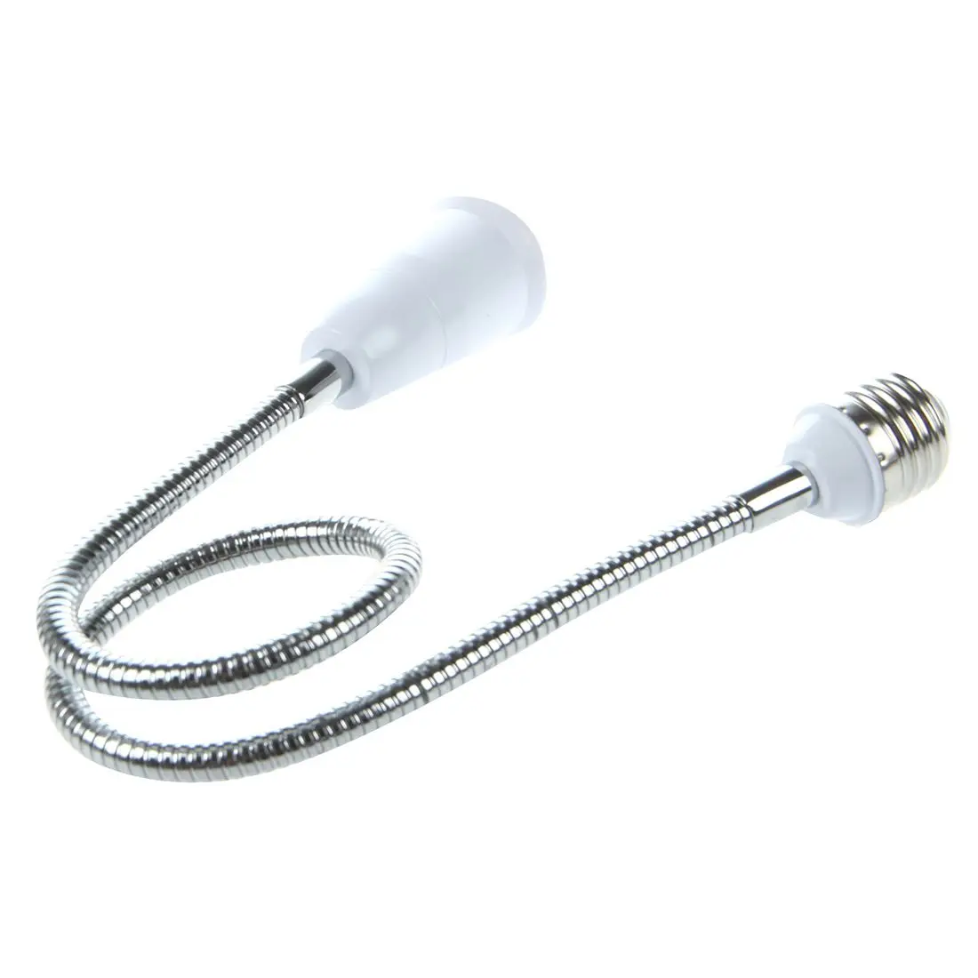 E27 to E27 Light Lamp Bulb Flexible Extension Adaptor Converter (White,60cm)